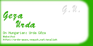 geza urda business card
